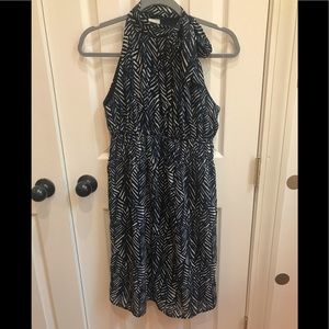 Navy and White pattern dress